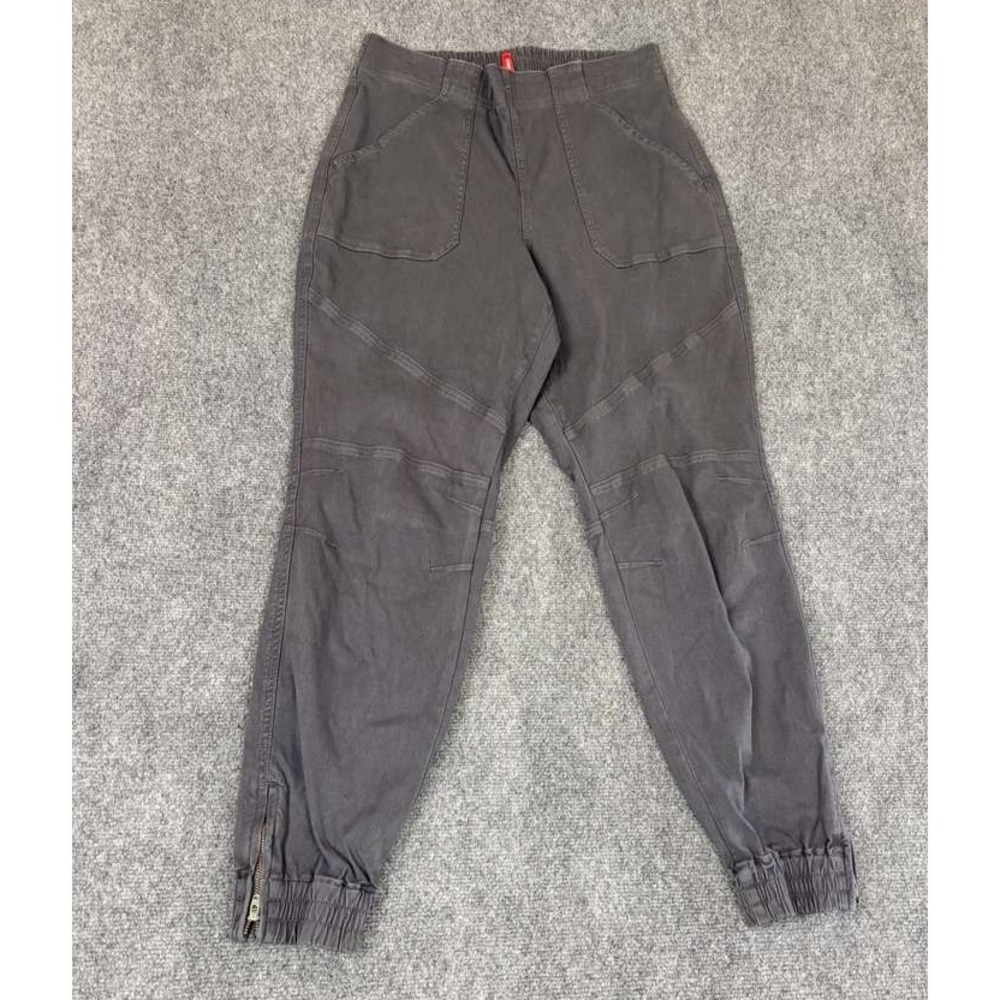 SPANX Pants Womens Gray Stretch Twill Cargo Jogger XL Zip Ankle Hiking